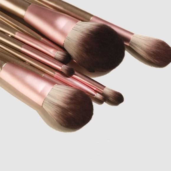 Makeup Brushes Professional Makeup Brushes Sets 9 Pcs Golden Make-up Brush Sets - Picture 4 of 8